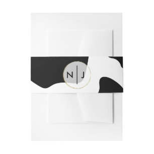 Koe Met Vlekken Zwart-Wit Trouwjurk Print Uitnodigingen Wikkel