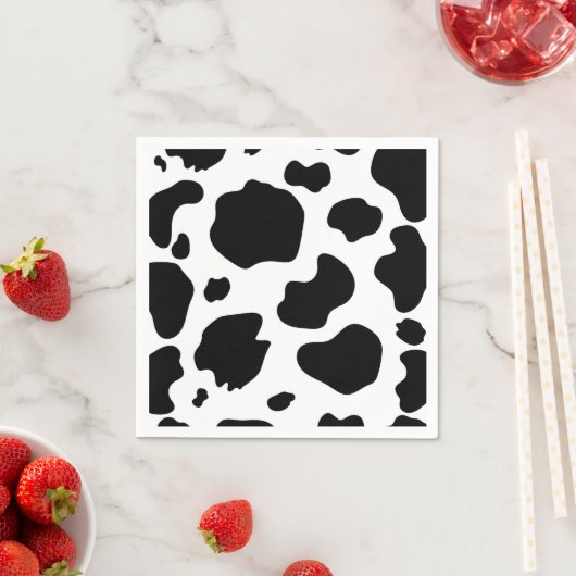 Koe Met Vlekken Zwart & Wit Verjaardagsfeestje Servet (Insitu)