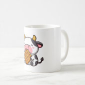 Koe met wafel koffiemok (Voorkant rechts)