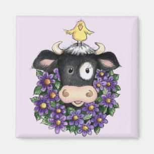 Koe met Wreath - Magnet