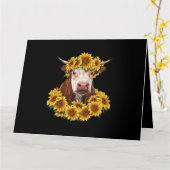 Koe met zonnebloemen die de Koe van boerenleven ov Kaart (Gele Bloem)