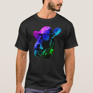 Koe Met Zonnebril En Koptelefoon T-shirt