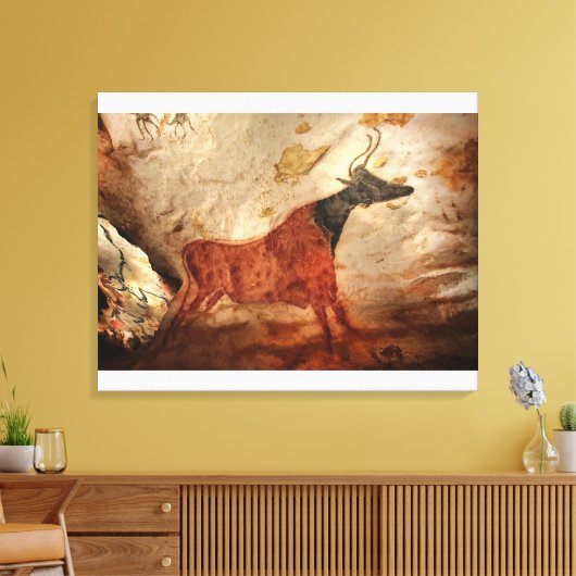 Koe met zwarte kop Lascaux Canvas Afdruk (Insitu (Woonkamer))