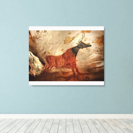 Koe met zwarte kop Lascaux Canvas Afdruk (Insitu (Houten vloer))