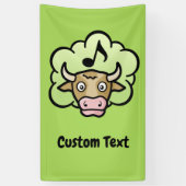 Koe Methaan Cartoon Banner (Verticaal)