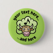 Koe Methaan Cartoon Button (Voorkant)