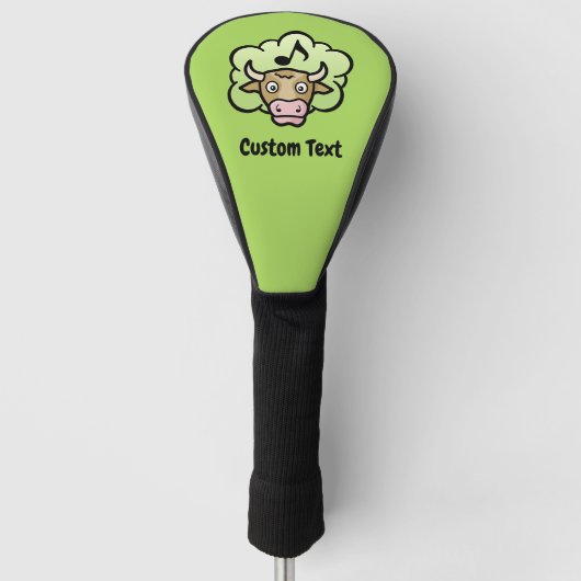 Koe Methaan Cartoon Golf Head Hoesje Golfheadcover (Voorkant)