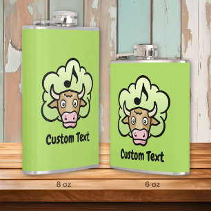 Koe Methaan Cartoon Heupfles