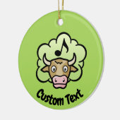 Koe Methaan Cartoon Keramisch Ornament (Links)