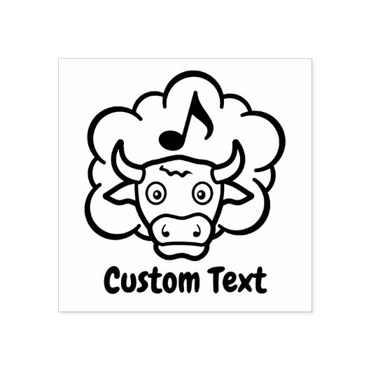 Koe Methaan Cartoon Rubber Stempel (Afrduk)