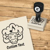 Koe Methaan Cartoon Rubber Stempel