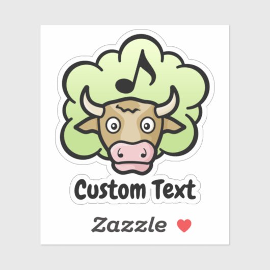 Koe Methaan Cartoon Sticker (Vel)