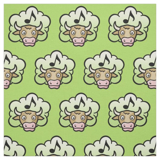 Koe methaan Cartoon Stof (Swatch)
