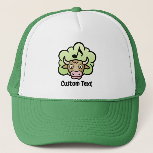 Koe Methaan Cartoon Trucker Hat Pet (Voorkant)