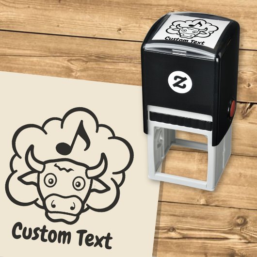 Koe MethaanCartoon Zelfinkend stempel
