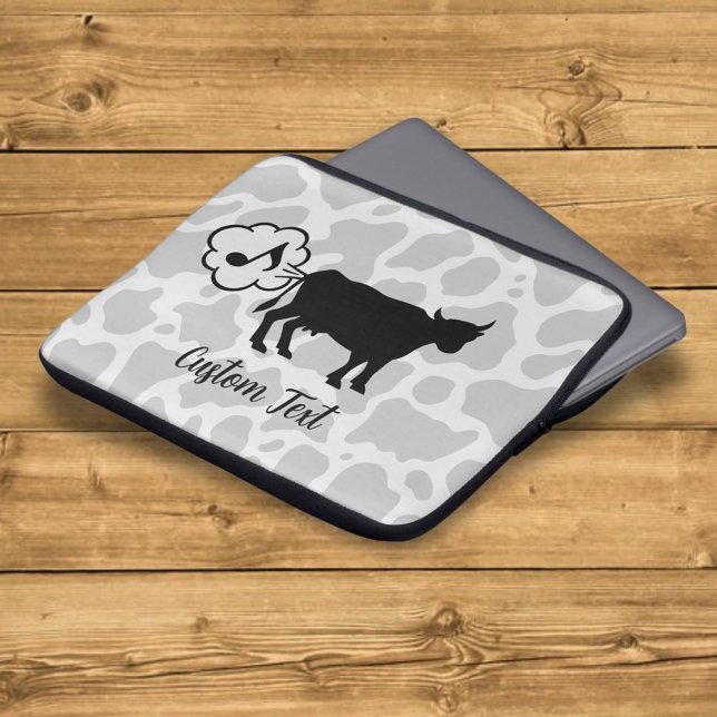Koe methaanpictogram laptophoes laptop sleeve (Creator heeft geüpload)