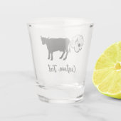 Koe Methaanpictogram Shot Glass Glas (Achterkant)