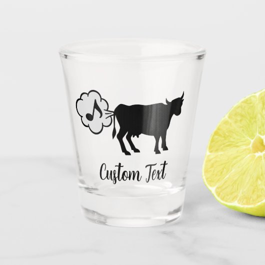 Koe Methaanpictogram Shot Glass Glas (Voorkant)