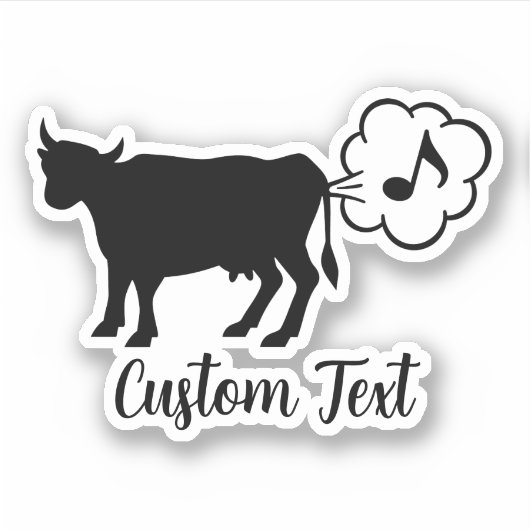 Koe methaanpictogram Sticker (Voorkant)