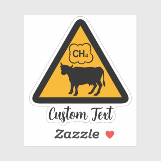 Koe methaanpictogram Sticker (Vel)