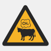 Koe-methaanwaarschuwingsdriehoek Sticker (Voorkant)