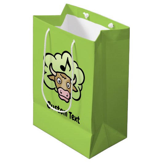 Koe Methane Cartoon Gift Bag Medium Cadeauzakje (Voorkant Gekanteld)
