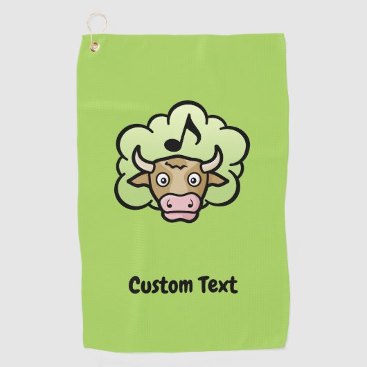 Koe Methane Cartoon Golfhanddoek (Voorkant)