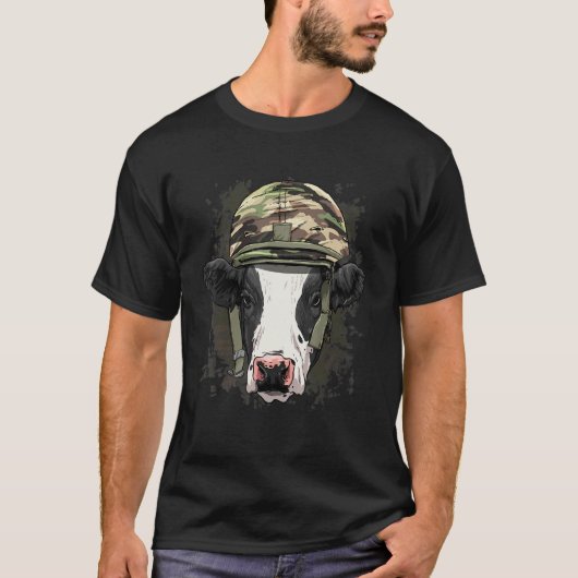 Koe militaire soldaat veteranen Dag Heifer Cattle  T-shirt (Voorkant)
