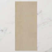 Koe Min Brown Crème Landelijk Huwelijksmenu Menu (Achterkant)