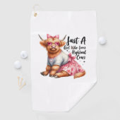 Koe minnaar gewoon een meisje dat houdt van Highla Golfhanddoek (Insitu)