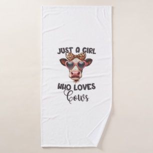 Koe minnaar gewoon een meisje dat van Koeien houdt Badhanddoek