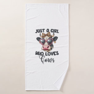 Koe minnaar gewoon een meisje dat van Koeien houdt Badhanddoek