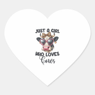 Koe minnaar gewoon een meisje dat van Koeien houdt Hart Sticker