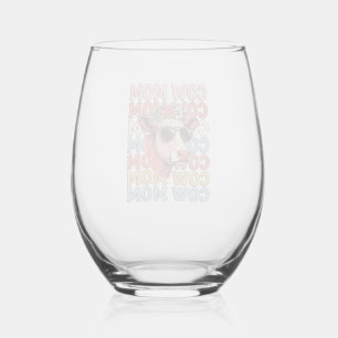 Koe Moeder Retro Zonnebril Koe Vintage Gravure Des Wijnglas Zonder Voet
