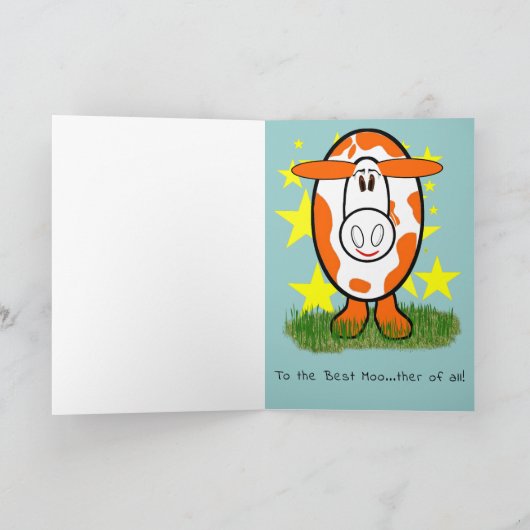 Koe Moederdag Happy Moo...Er is een dag. Kaart (Binnen)