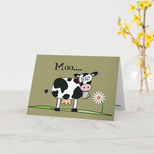 Koe-Moo.....Hoop dat jullie een Gelukkige Vaderdag Kaart (Gele Bloem)