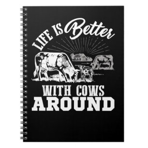 Koe Mooey Funny Cattle Funny Koe Boerderij Life is Notitieboek