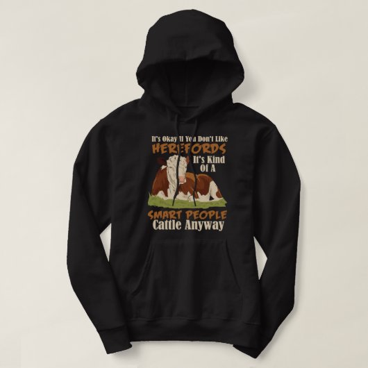 Koe Mooey Hereford Cattle Koe Herd Livestock Heref Hoodie (Design voorkant)