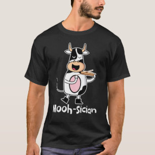 Koe Mooh Sician Viool Runder Muzikant T-shirt