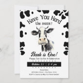 Koe Moos 1e Verjaardag Waterverf Kaart (Voorkant)