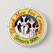 Koe Moosicians Birthday Party Ronde Button 7,6 Cm (Voorkant)