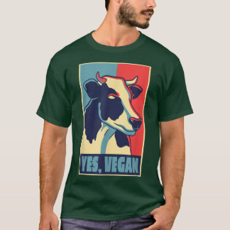 Koe-motief voor het veganenvegetarisch team Herbiv T-shirt