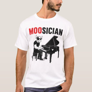 Koe Musicus Grappige Dier Woordgrap T-shirt