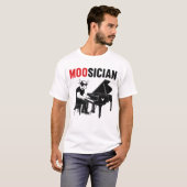 Koe Musicus Grappige Dier Woordgrap T-shirt (Voorkant volledig)