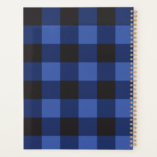 Koe Naam Blauw Plaid Dierenpatroon Planner (Achterkant)