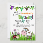 Koe neer op het Boerderij Verjaardag Kaart (Voorkant)