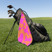 Koe Neon Pink Oranje Wilde Dierenpatroon Golfhanddoek (Groen)