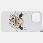 koe neuskus bloemetjes waterverf grijs boerderij d Case-Mate iPhone case (Achterkant (horizontaal))