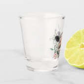 koe neuskus bloemetjes waterverf grijs boerderij d shot glas (Links)