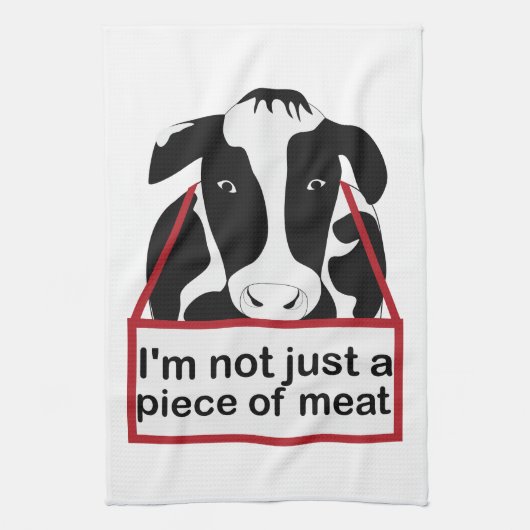 Koe niet alleen vlees van Funny Kitchen Towel Theedoek (Verticaal)